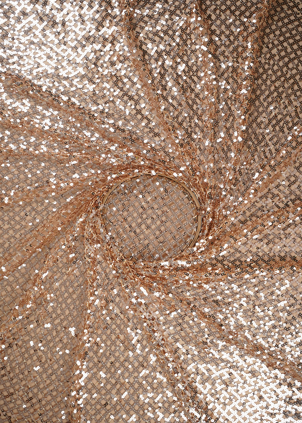 Golden Exclusive Fabric With All Over Sequins Work 23631
