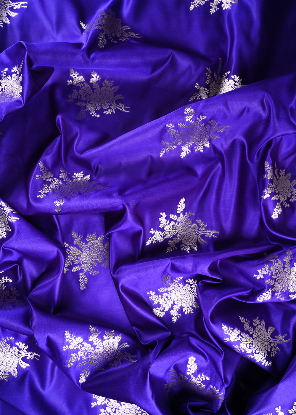 Violet Banarasi Brocade Fabric With All Over Zari Handloom 23737