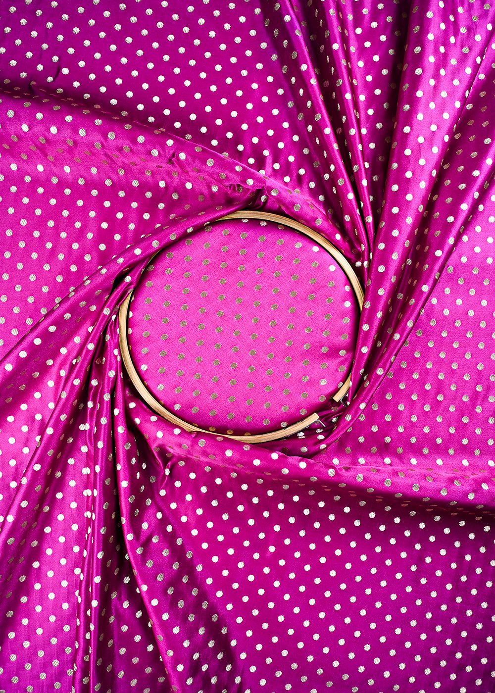 Purple Banarasi Brocade Fabric With All Over Zari Handloom 23746