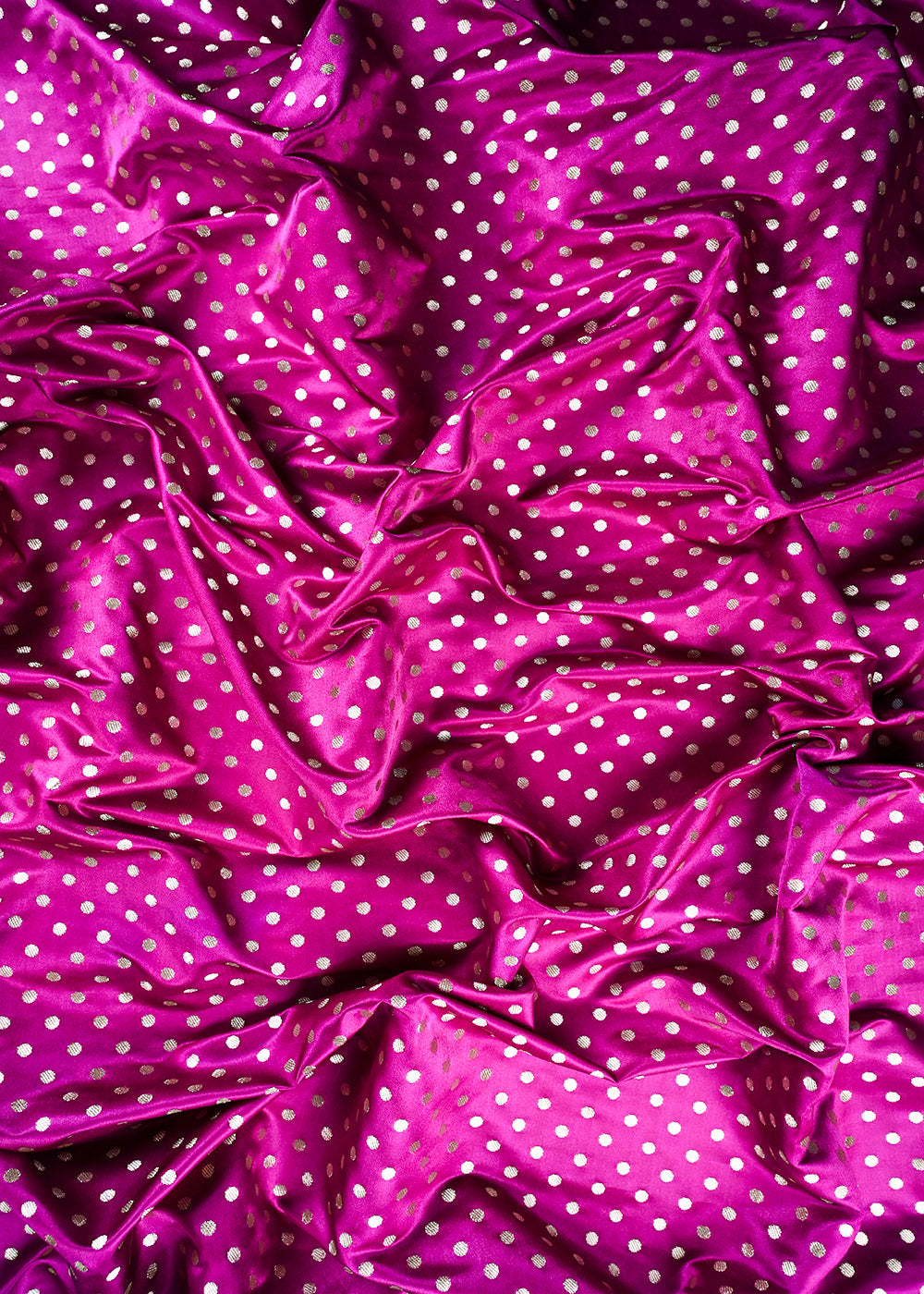 Purple Banarasi Brocade Fabric With All Over Zari Handloom 23746
