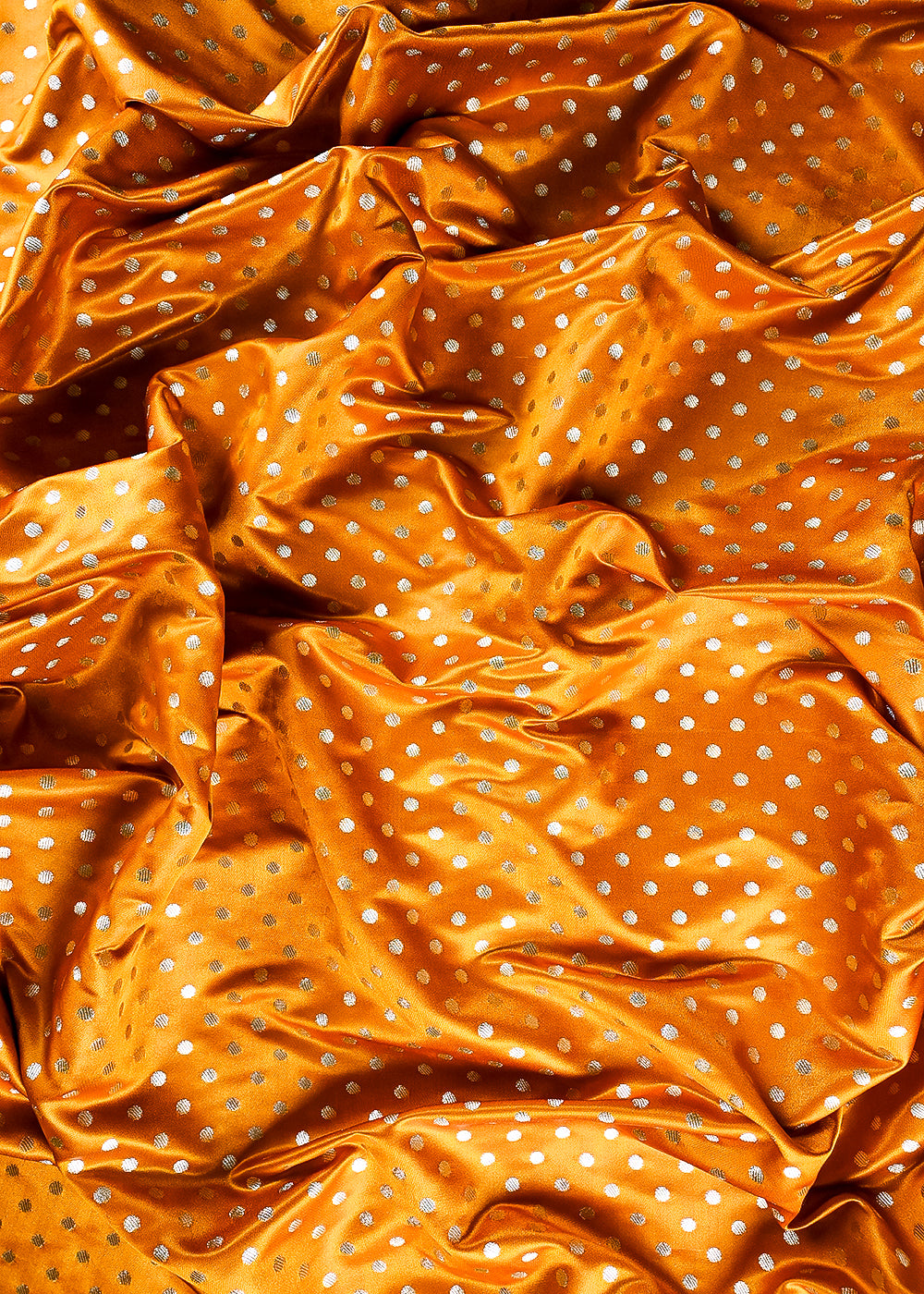 Mustard Banarasi Brocade Fabric With All Over Zari Handloom 23749