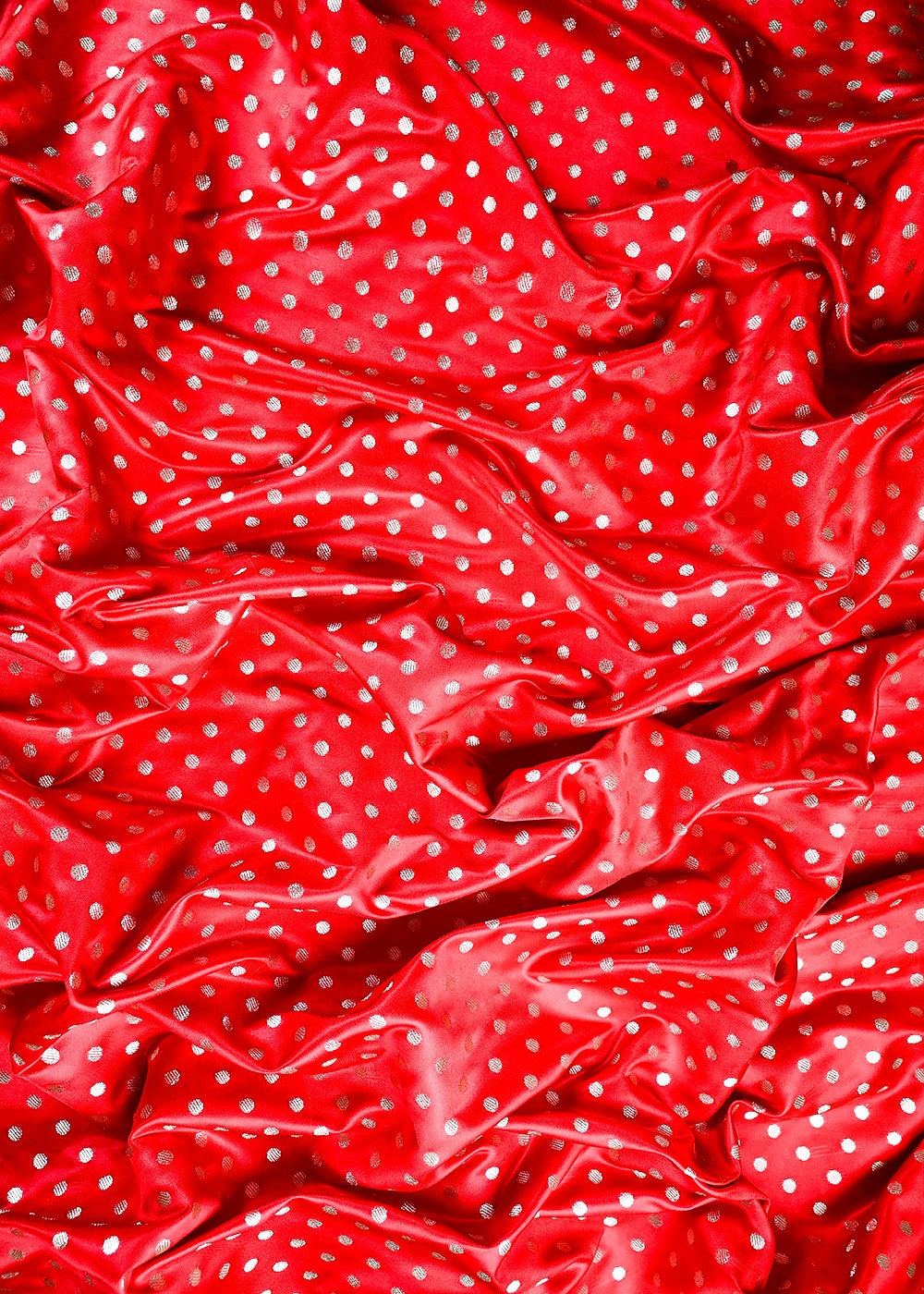 Red Banarasi Brocade Fabric With All Over Zari Handloom 23753