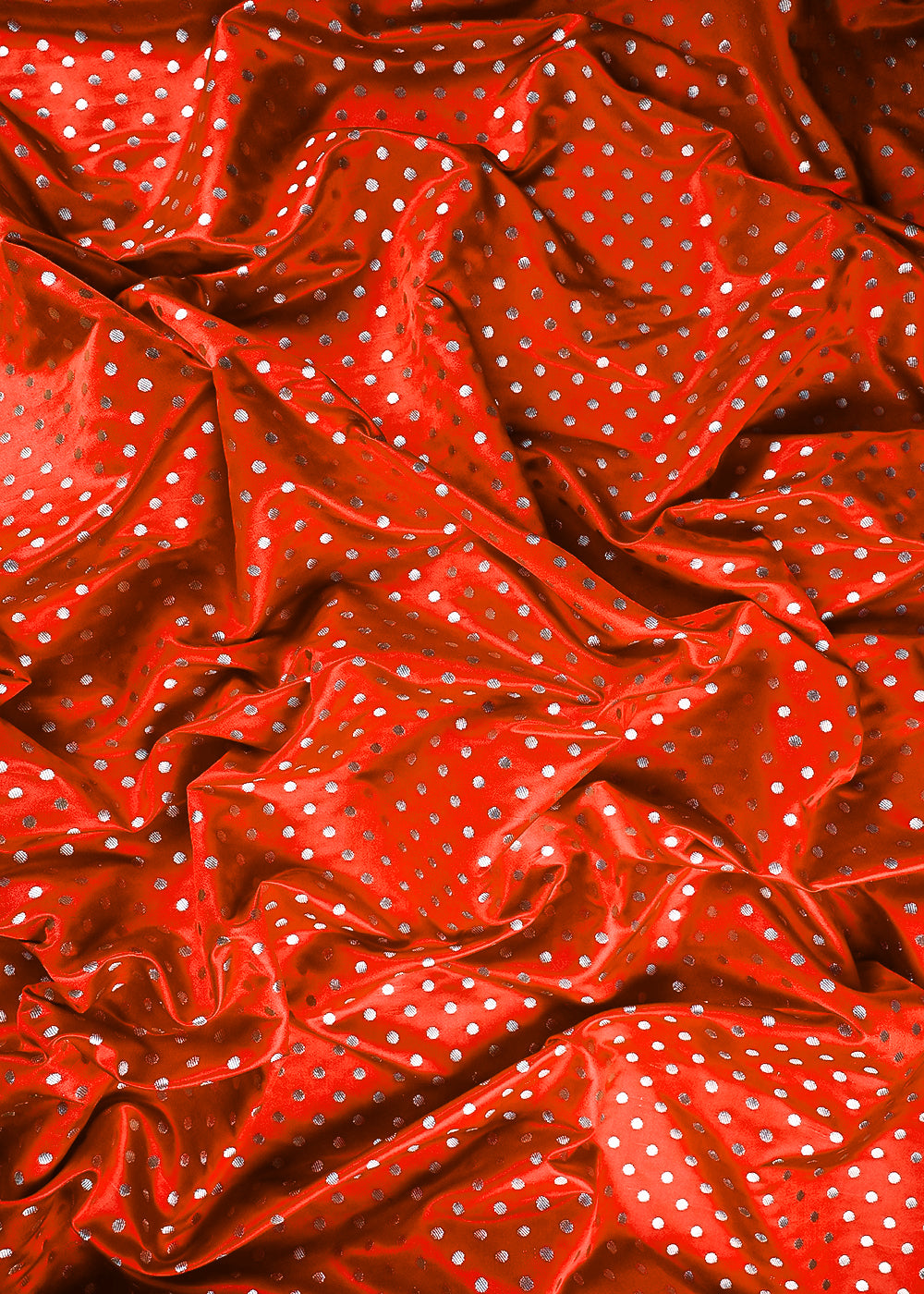 Red Banarasi Brocade Fabric With All Over Zari Handloom 23755