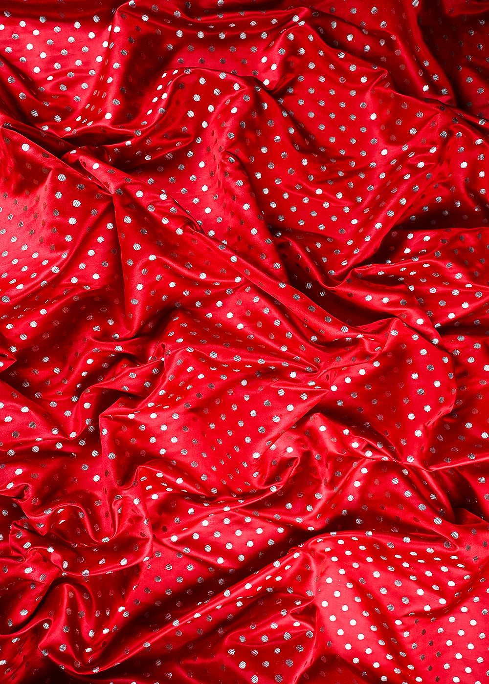 Red Banarasi Brocade Fabric With All Over Zari Handloom 23755