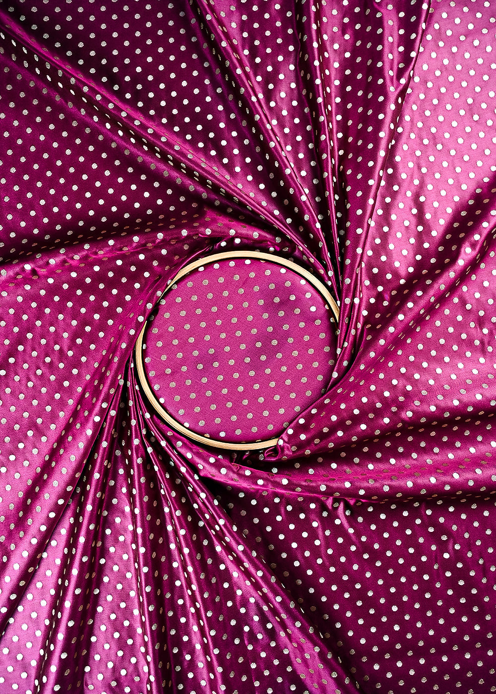 Bargandi Banarasi Brocade Fabric With All Over Zari Handloom 23760