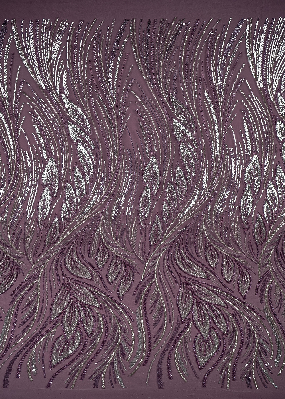 Lavender Imported Net Fabric With All Over Sequins And Bead Work 24044