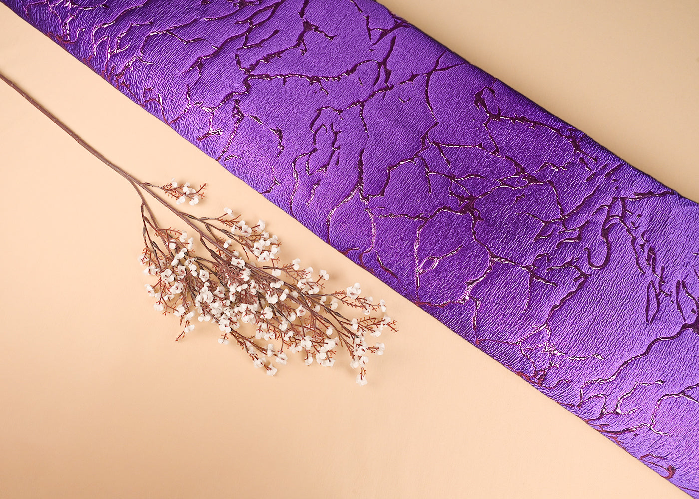Purple Imported Jacquard Fabric With All Over Embosed Work 24135