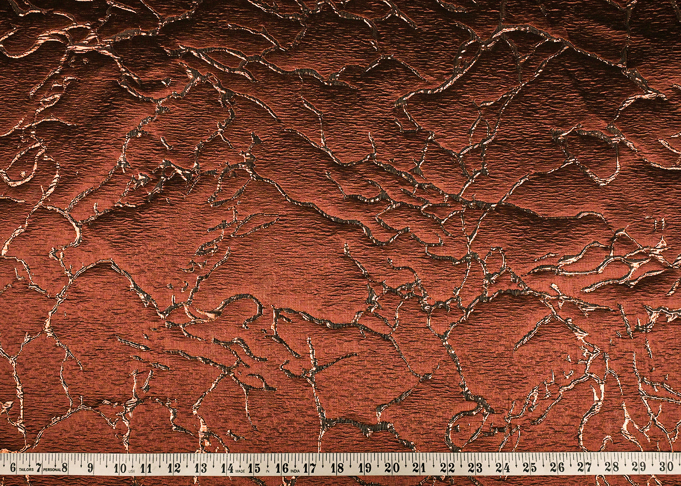 Brown Imported Jacquard Fabric With All Over Embosed Work 24136