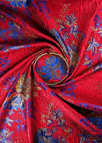 Maroon Imported Jacquard Fabric With All Over Embosed Work 24137