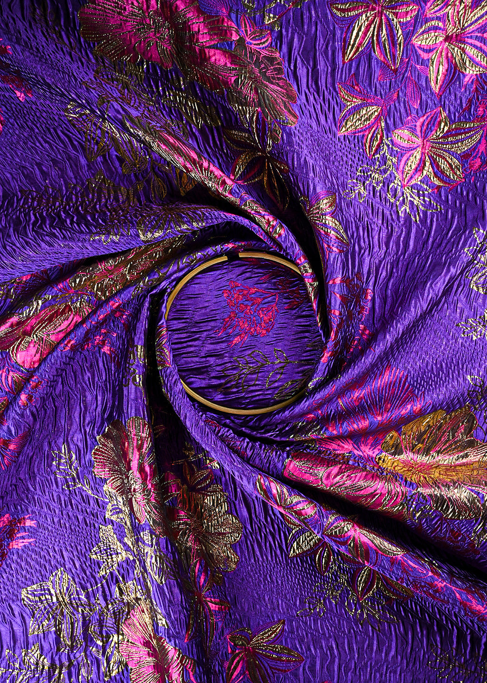 Purple Imported Jacquard Fabric With All Over Embosed Work 24139