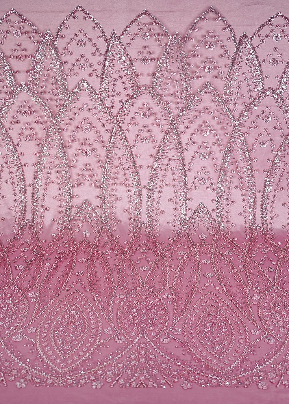 Onion Imported Net Fabric With All Over Sequins And Katdana Work With Border 24140
