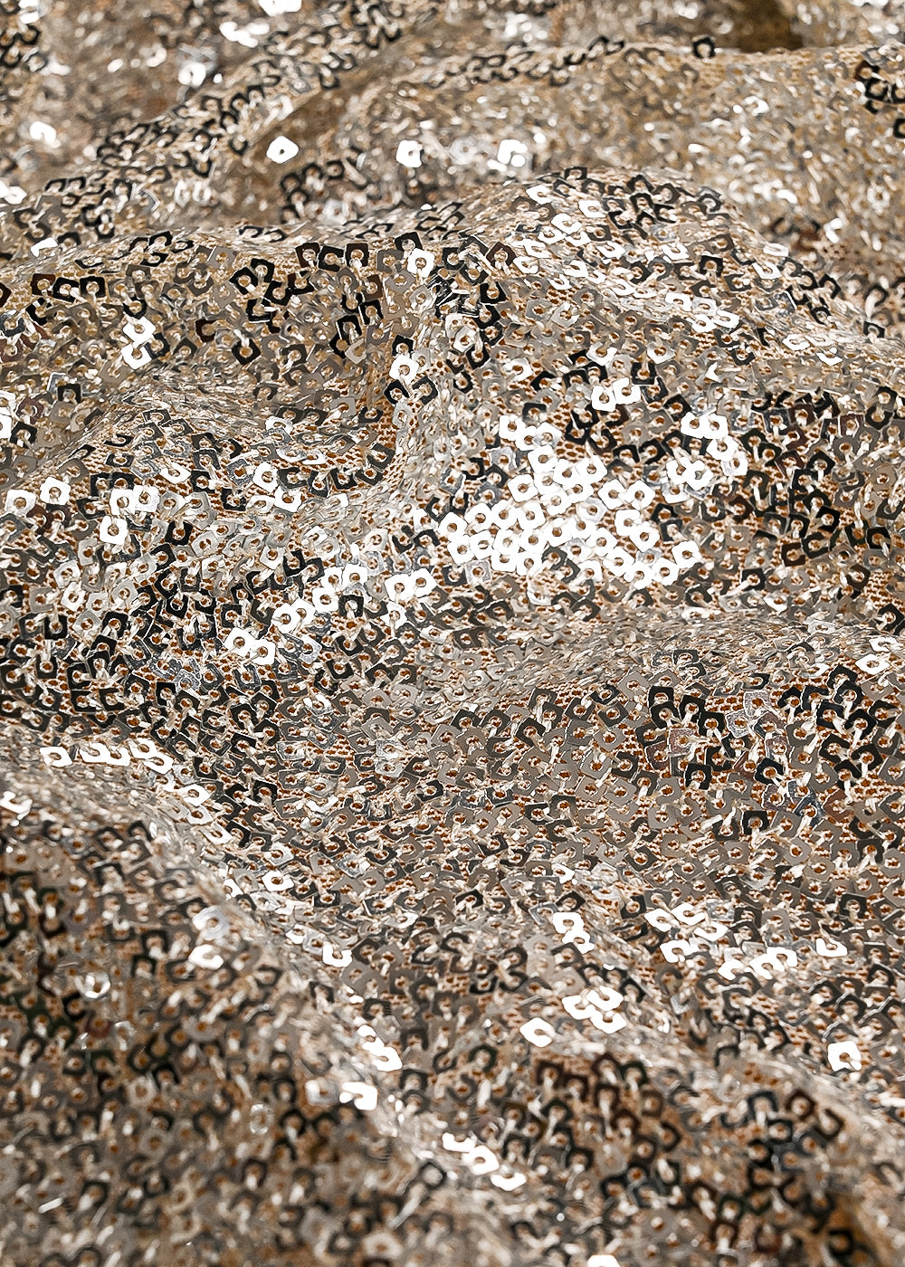 Silver Net Fabric With All Over Sequins Work 24156