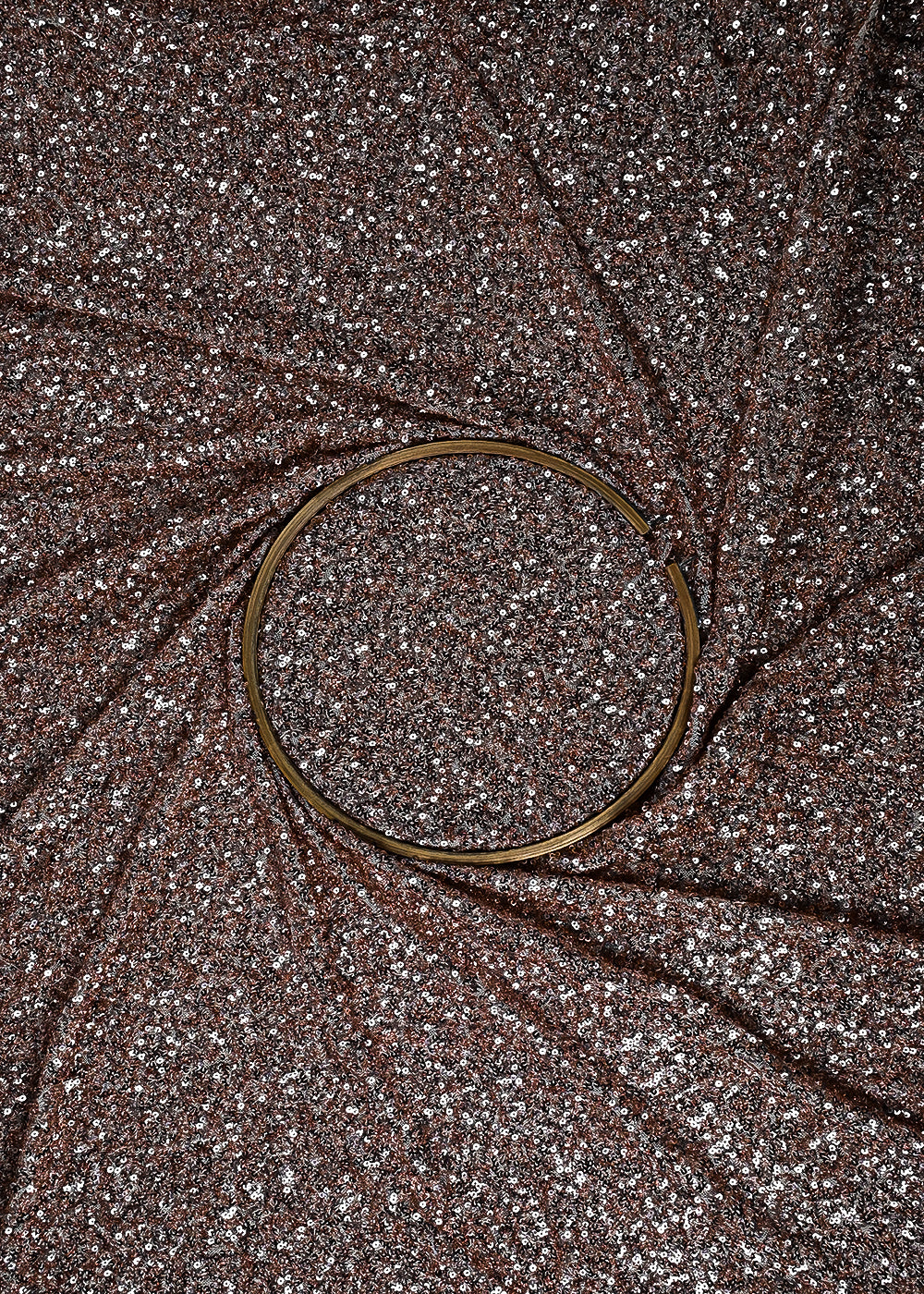 Rose Gold Imported Net Fabric With All Over Sequins Work 24171