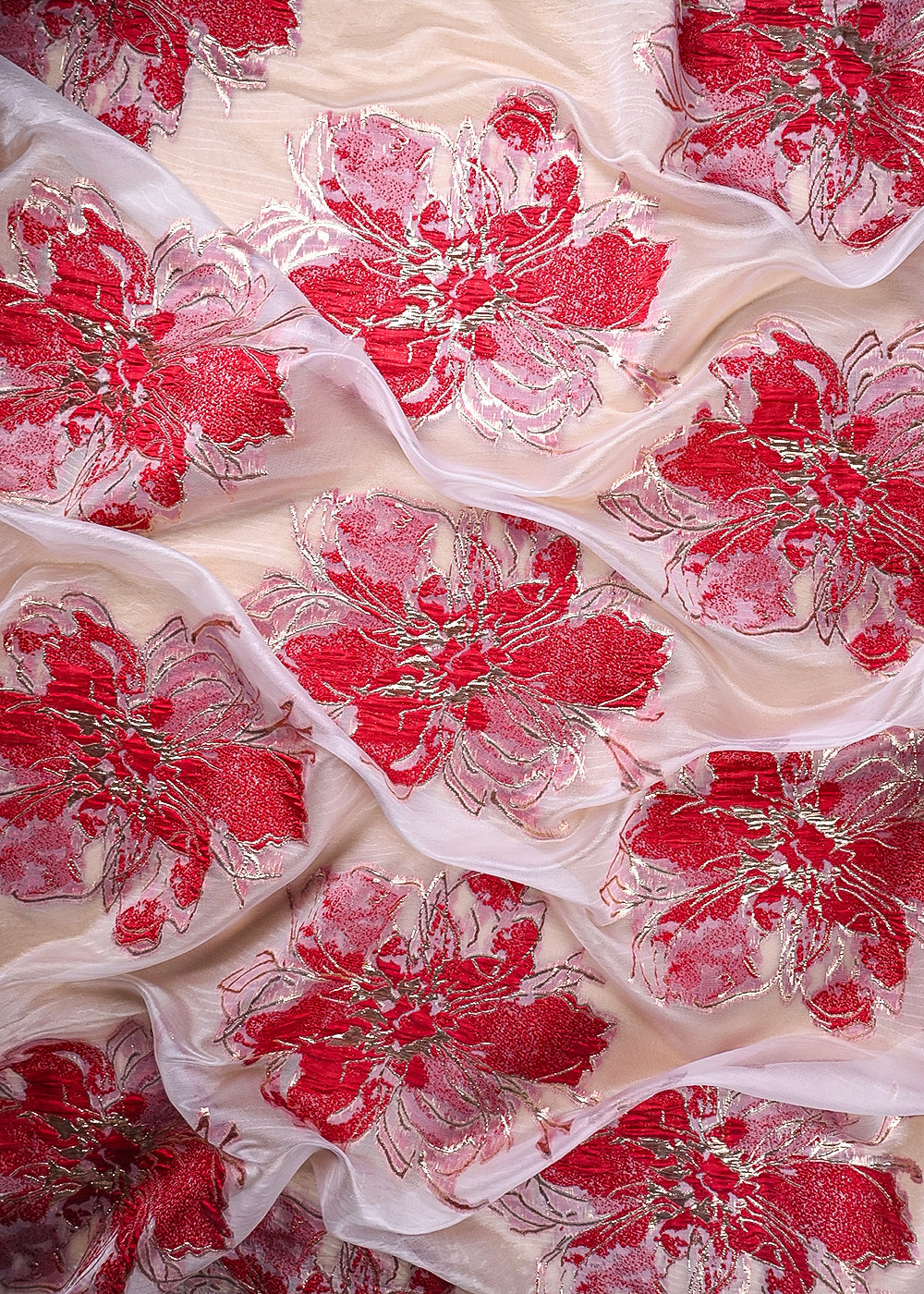 Mehroon Imported Jacquard Fabric With All Over Foil Work 24181
