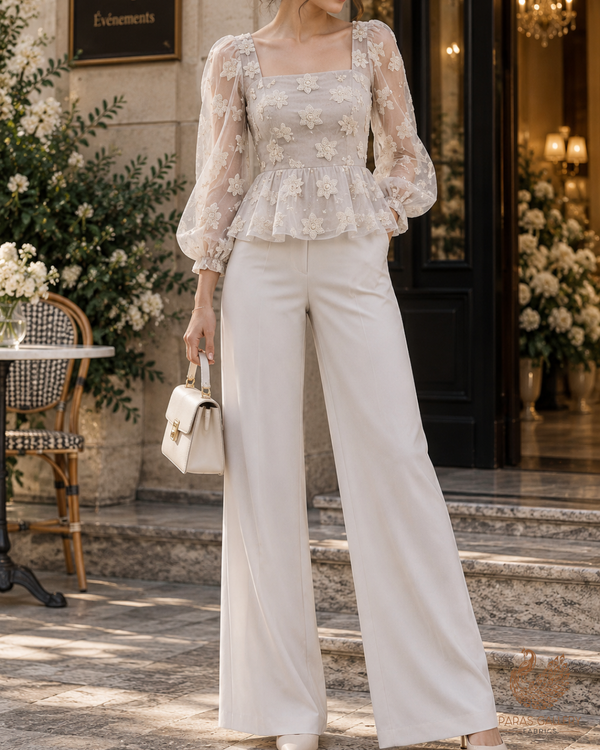 White Dyeable Net Fabric With All Over Buti Of Sequins And Katdana Work 24302