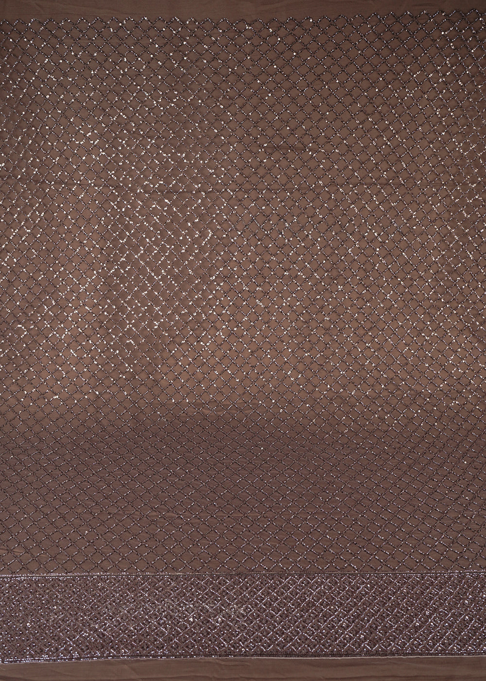 Mauve Imported Net Fabric With All Over Sequins And Katdana Work With One Side Border 24320