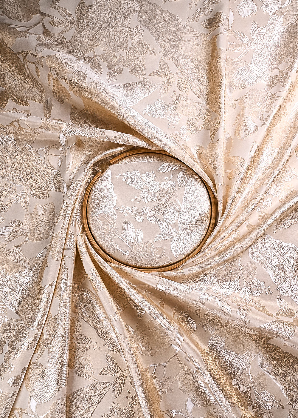 Golden Dyeable Tissue Fabric With All Over Zari Handloom 24416