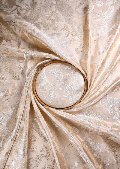 Golden Dyeable Tissue Fabric With All Over Zari Handloom 24416