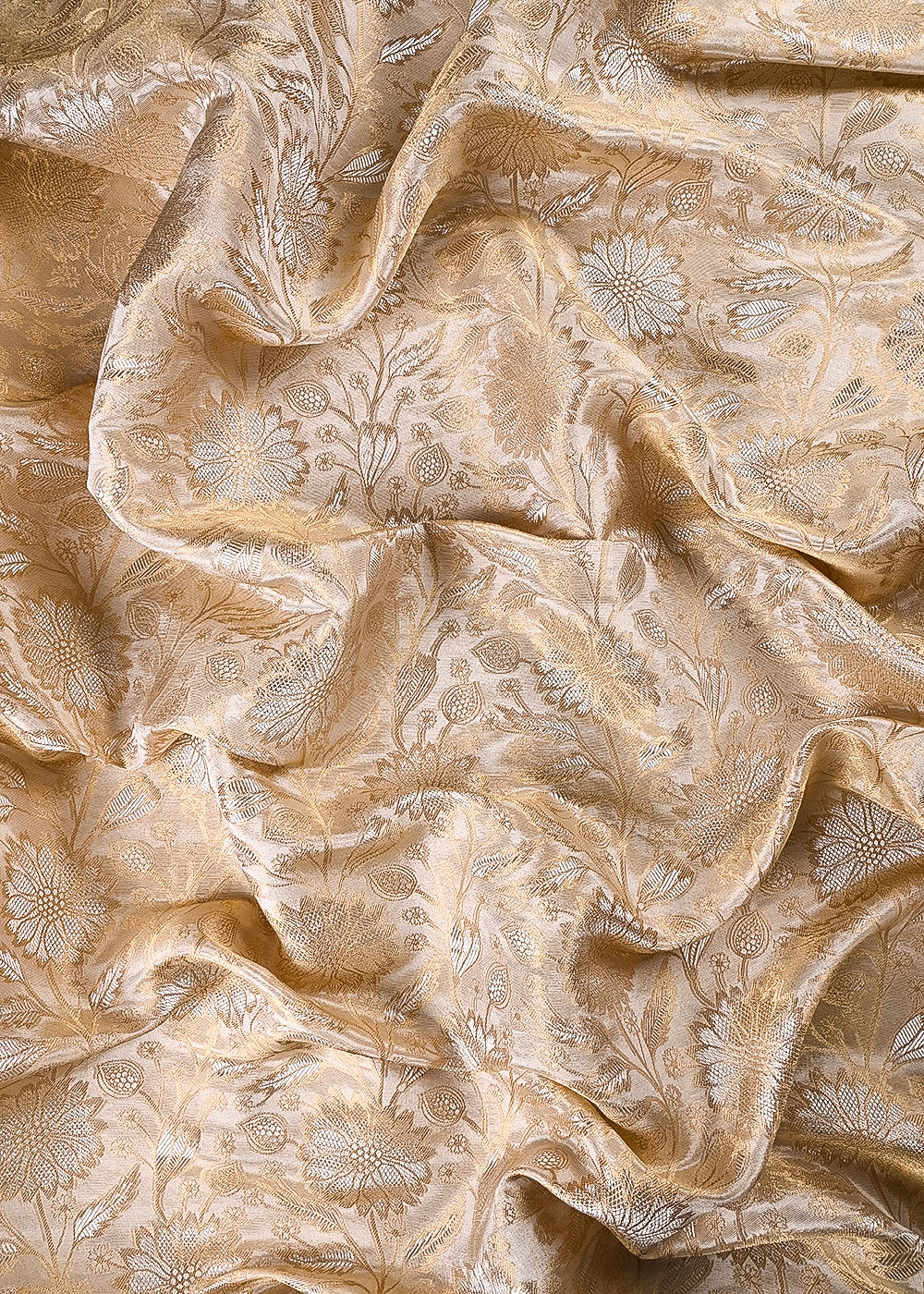 Golden Dyeable Tissue Fabric With All Over Zari Handloom 24417