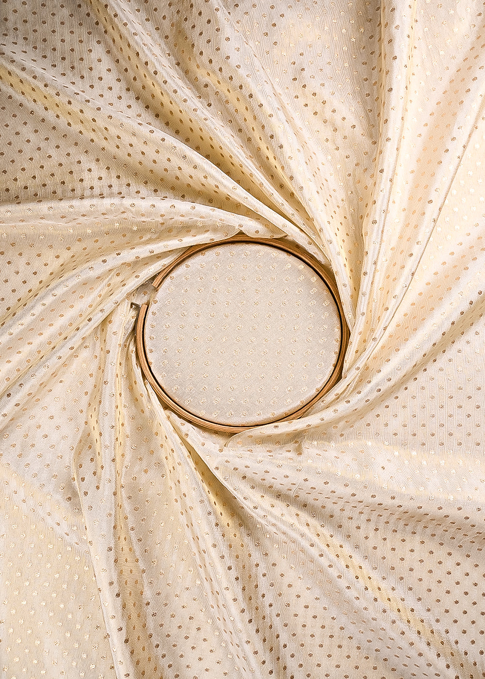 Golden Dyeable Tissue Fabric With All Over Zari Handloom 24420