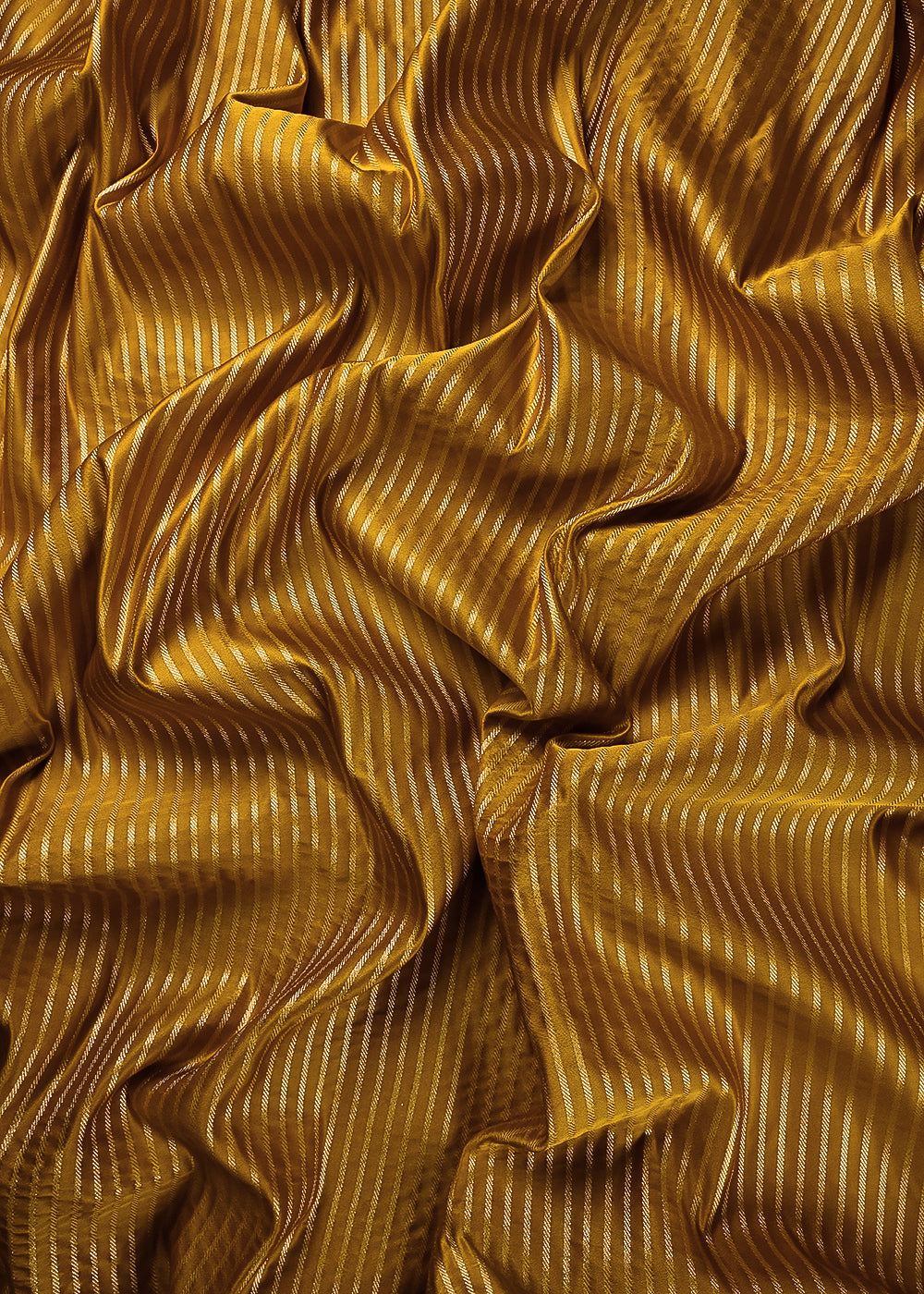 Mustard Banarasi Brocade Fabric With All Over Thread And Zari Handloom 24427