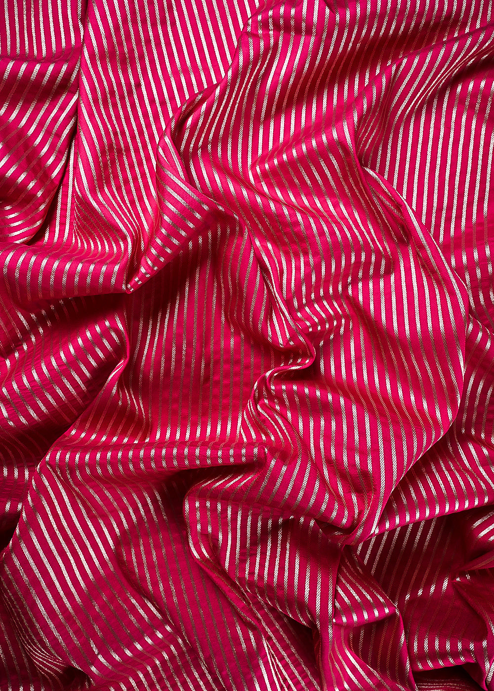 Pink Banarasi Brocade Fabric With All Over Thread And Zari Handloom 24434