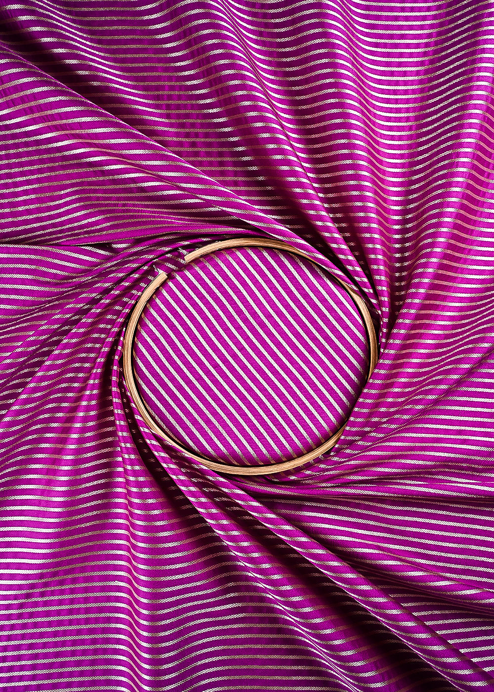 Purple Banarasi Brocade Fabric With All Over Thread And Zari Handloom 24438