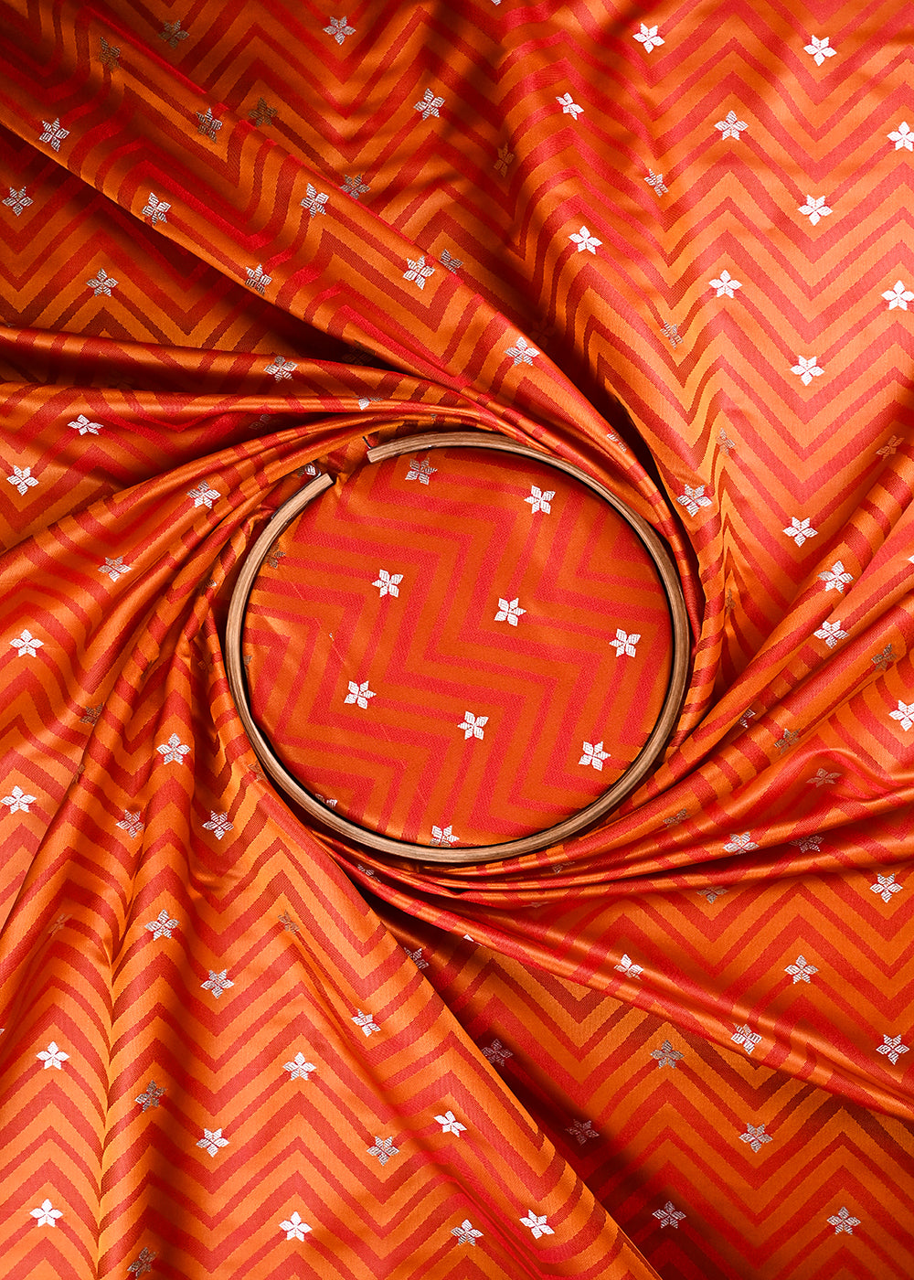 Mustard Banarasi Brocade Fabric With All Over Zari Handloom 24464