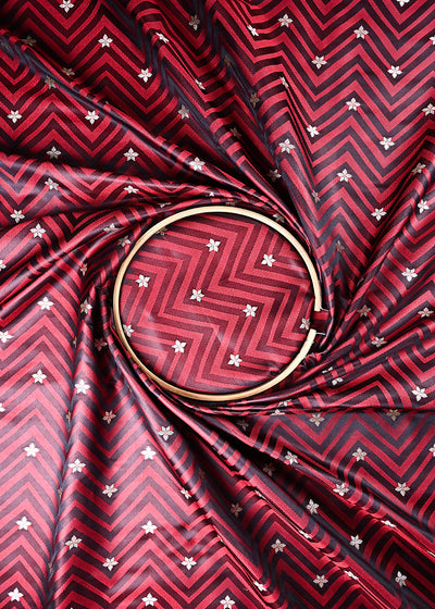 Maroon Banarasi Brocade Fabric With All Over Zari Handloom 24465