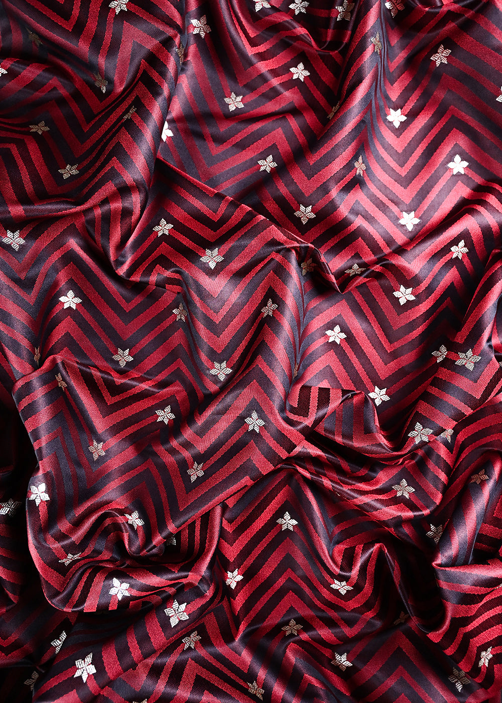 Maroon Banarasi Brocade Fabric With All Over Zari Handloom 24465