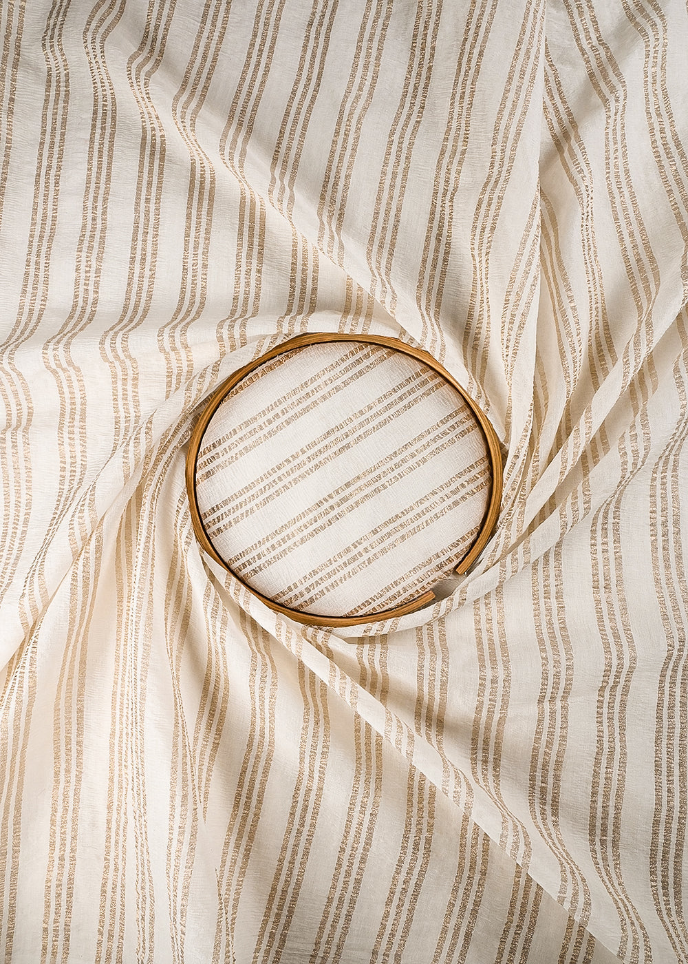 White Dyeable Chanderi Fabric With All Over Zari Handloom 24468