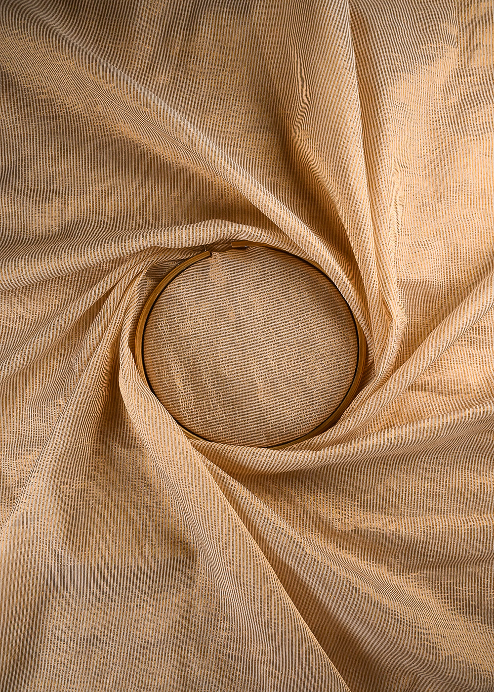 White Dyeable Chanderi Fabric With All Over Zari Handloom 24469