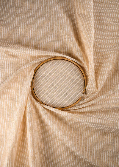 White Dyeable Chanderi Fabric With All Over Zari Handloom 24470