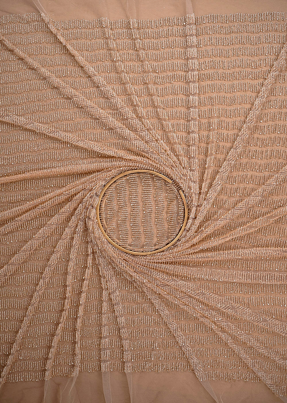 Chiku Imported Net Fabric With All Over Katdana And Pearl Work 24490