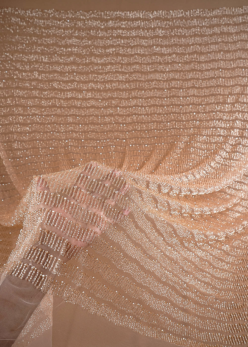 Chiku Imported Net Fabric With All Over Katdana And Pearl Work 24490