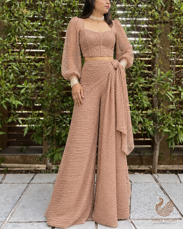 Chiku Imported Net Fabric With All Over Katdana And Pearl Work 24490
