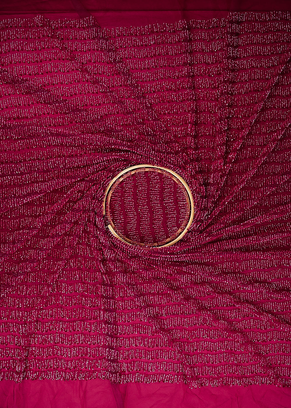 Maroon Imported Net Fabric With All Over Katdana And Pearl Work 24491