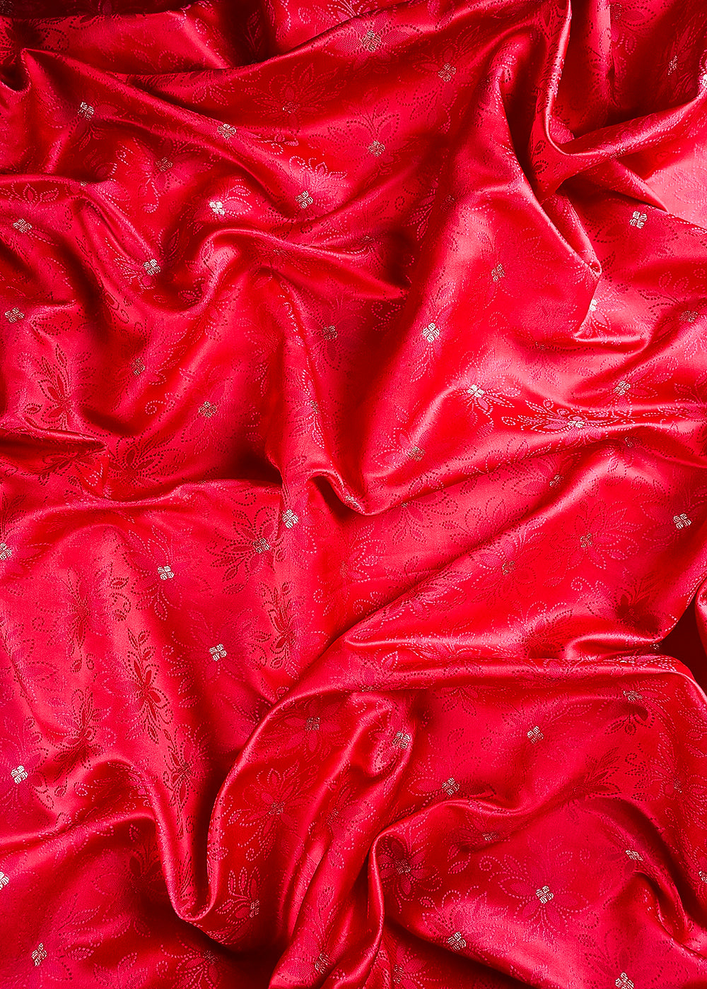 Pink Banarasi Brocade Fabric With All Over Thread And Zari Handloom 24509