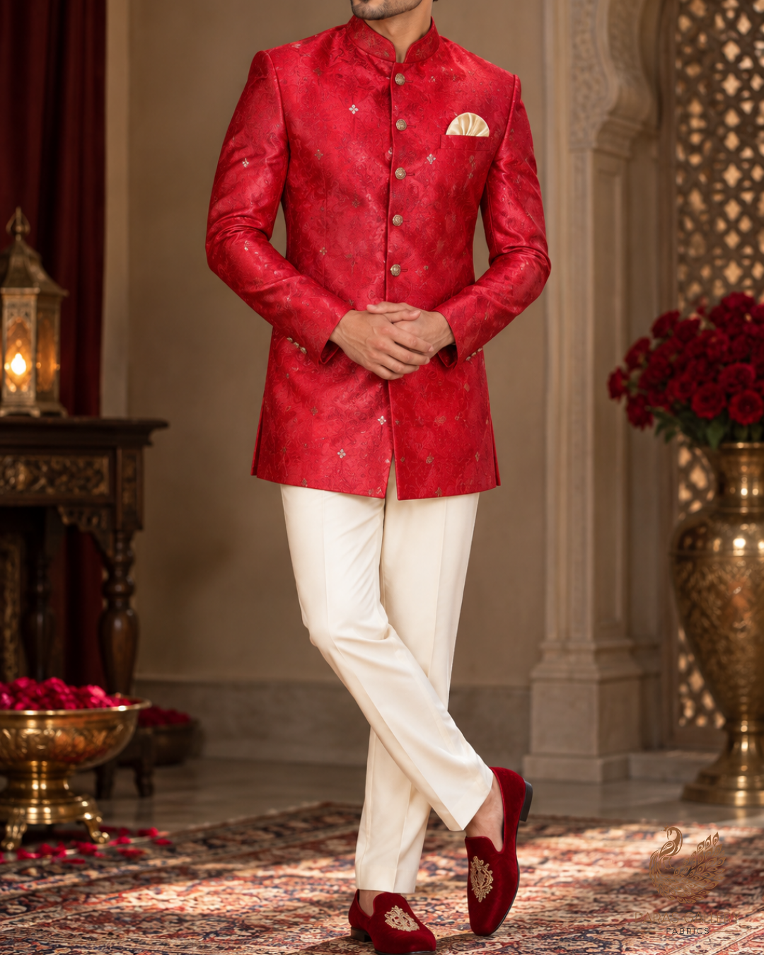 Pink Banarasi Brocade Fabric With All Over Thread And Zari Handloom 24509