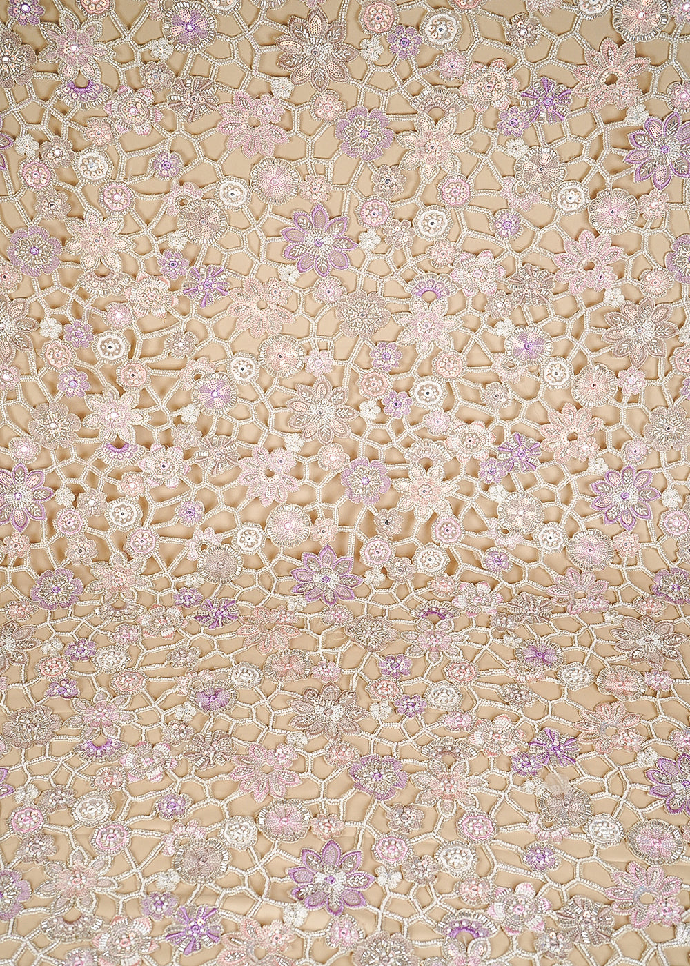 Chiku Imported Net Fabric With All Over Katdana, Sequins, Bead, Faux Mirror And Laser Cutwork 24635