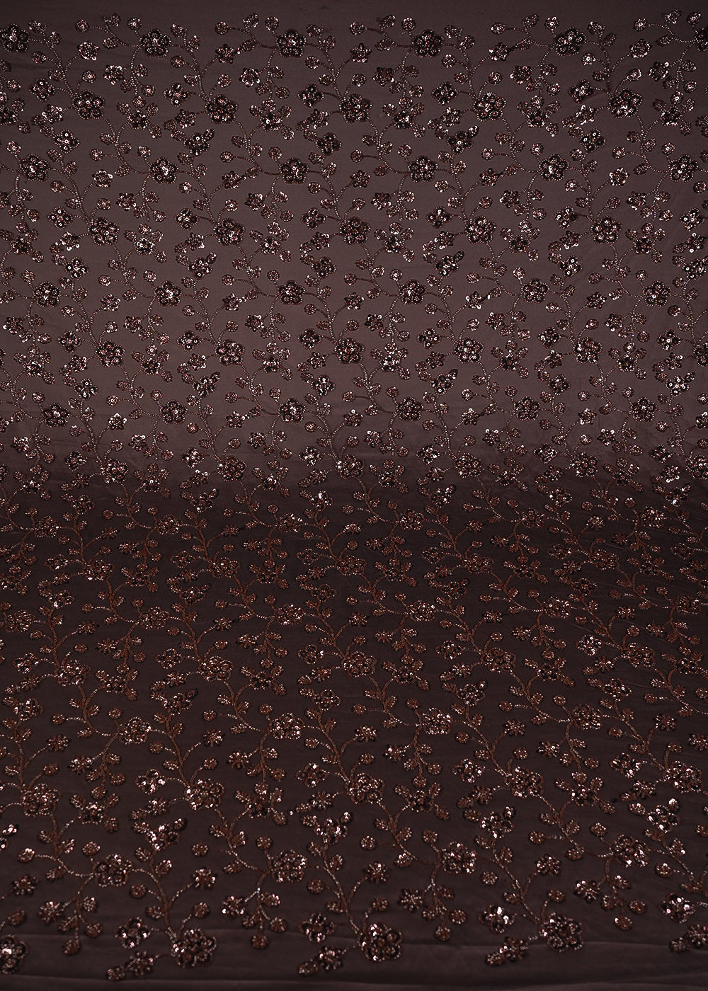 Coffee Brown Imported Net Fabric With All Over Sequins And Katdana Work 24691