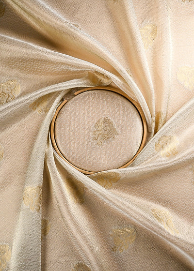 Golden Dyeable Tissue Fabric With All Over Zari Handloom 24708