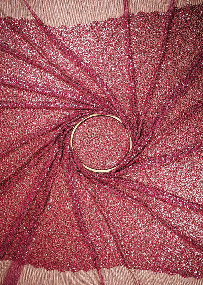 Maroon Imported Exclusive Fabric With All Over Sequins And Katdana Work 24728