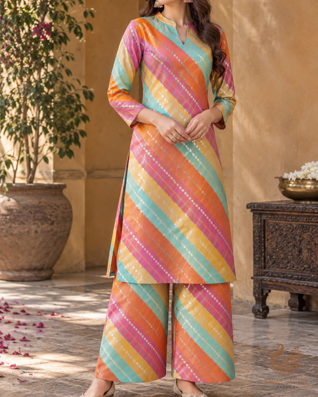 Pink Banarasi Brocade Fabric With All Over Zari Handloom 24759