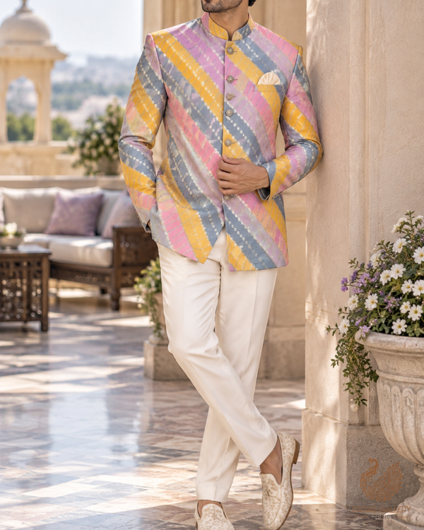 Lavender  Banarasi Brocade Fabric With All Over Zari Handloom 24763