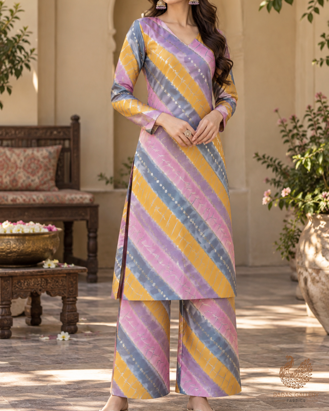 Lavender  Banarasi Brocade Fabric With All Over Zari Handloom 24763