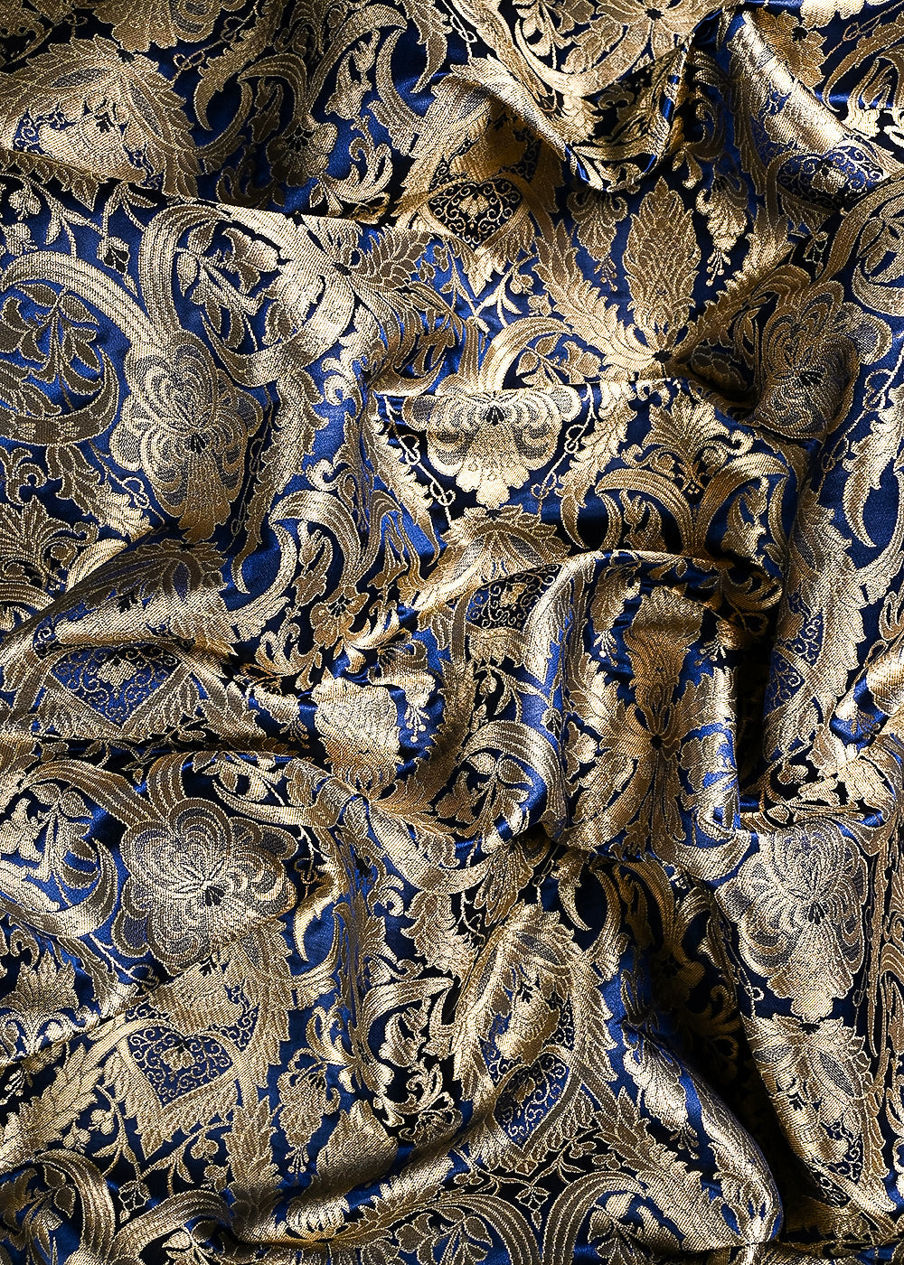 Purple Banarasi Brocade Fabric With All Over Zari And Thread Handloom 24797