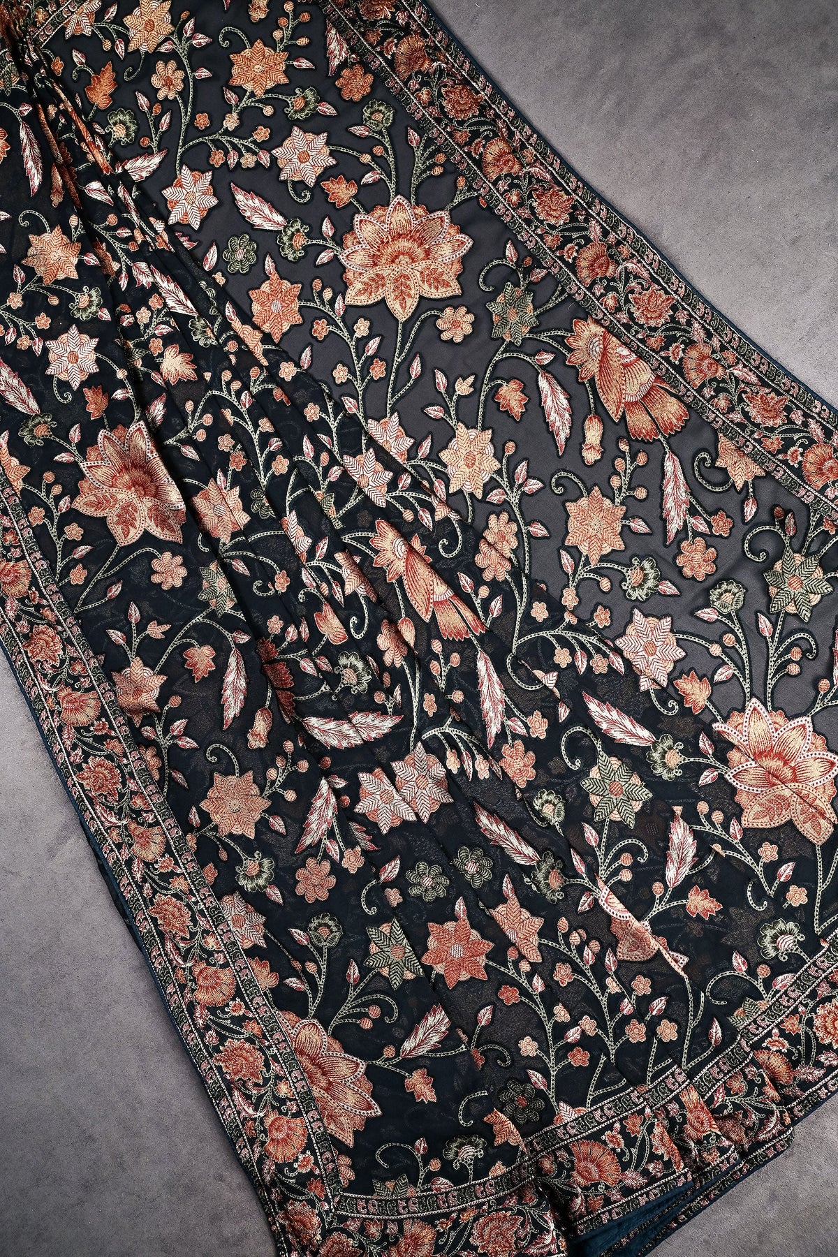 Bottle Green Velvet Brasso Dupatta All Over Abstract Work 24841