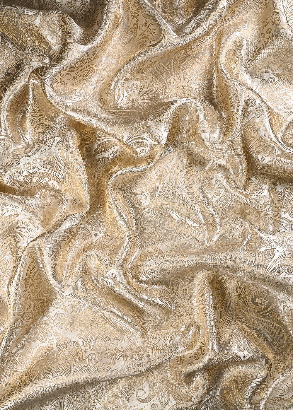 Golden Dyeable Tissue Fabric With All Over Zari Handloom 24879