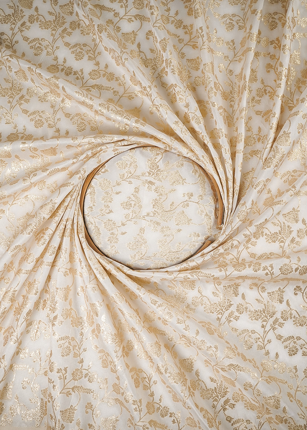 White Dyeable Silk Fabric With All Over Zari Handloom 24963